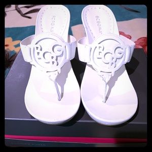 BCBG White Leather Sandaals Size 9